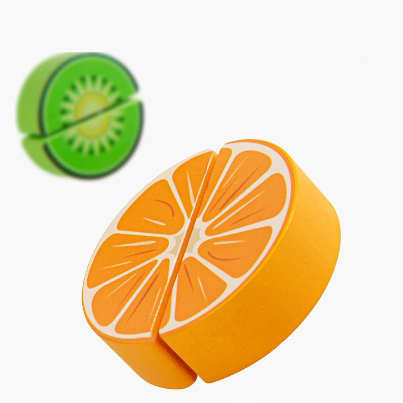 Medinis Vaisių ir Daržovių Rinkinys Vaikams - Edukaciniai Žaislai Virtuvei