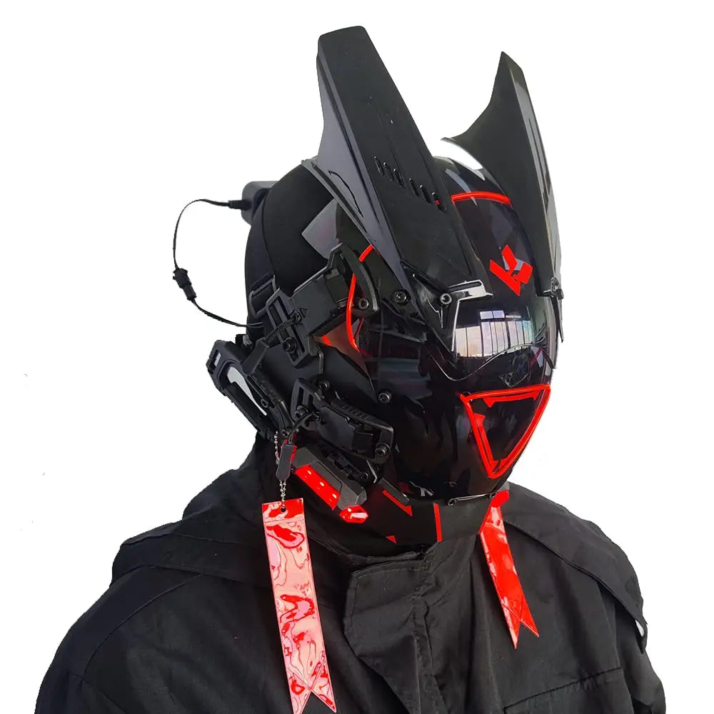 JAUPTO Punk Kaukė Cosplay Vyrams Moterims - LED Trikampio Šviesos Kaukė Helovino Vakarėlio Muzikos Festivalio Aksesuarai