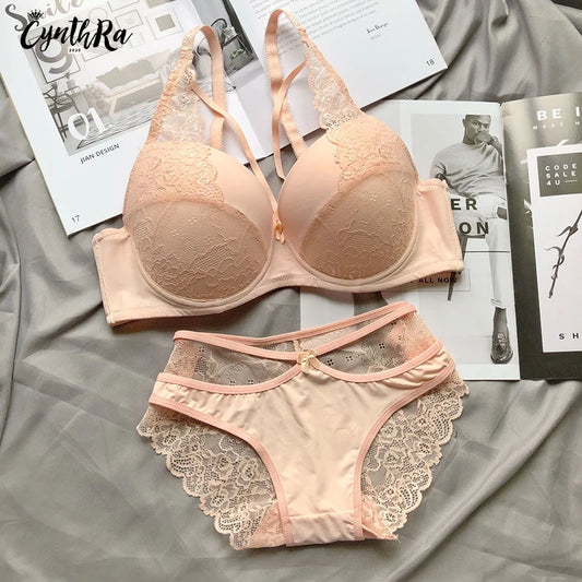 Moterų Seksualus Nėrinių Liemenėlė - Push-Up Bralette Kvėpuojantis Komplektas