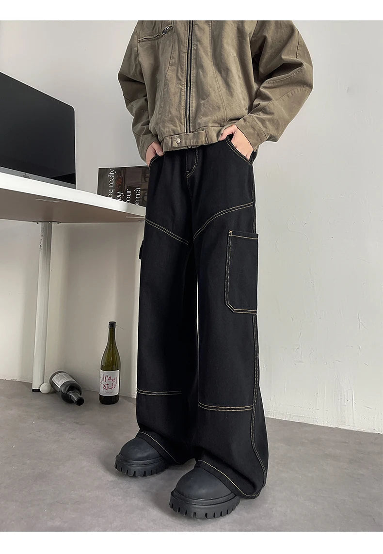 Vyriški Didelio Dydžio Džinsai 8XL - 100% Medvilnės Aukštos Kokybės Rudens Kelnės Retro Stiliaus