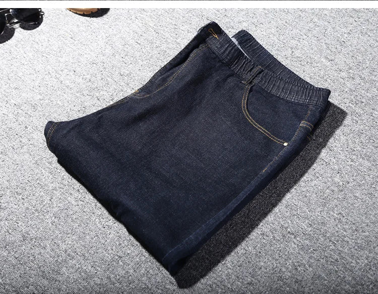 Vyriški Ypač Didelio Dydžio Džinsai 200KG - 10XL-15XL Juodi Stretch Tiesūs Rudens Žiemos Kelnės