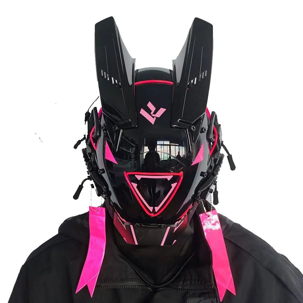 JAUPTO Punk Kaukė Cosplay Vyrams Moterims - LED Trikampio Šviesos Kaukė Helovino Vakarėlio Muzikos Festivalio Aksesuarai