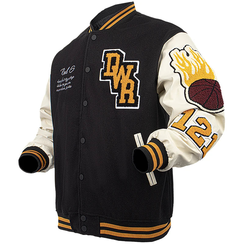 Vyriška Bomber Striukė - Siuvinėta Varsity Motociklininkų Striukė