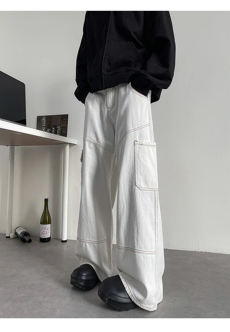 Vyriški Didelio Dydžio Džinsai 8XL - 100% Medvilnės Aukštos Kokybės Rudens Kelnės Retro Stiliaus