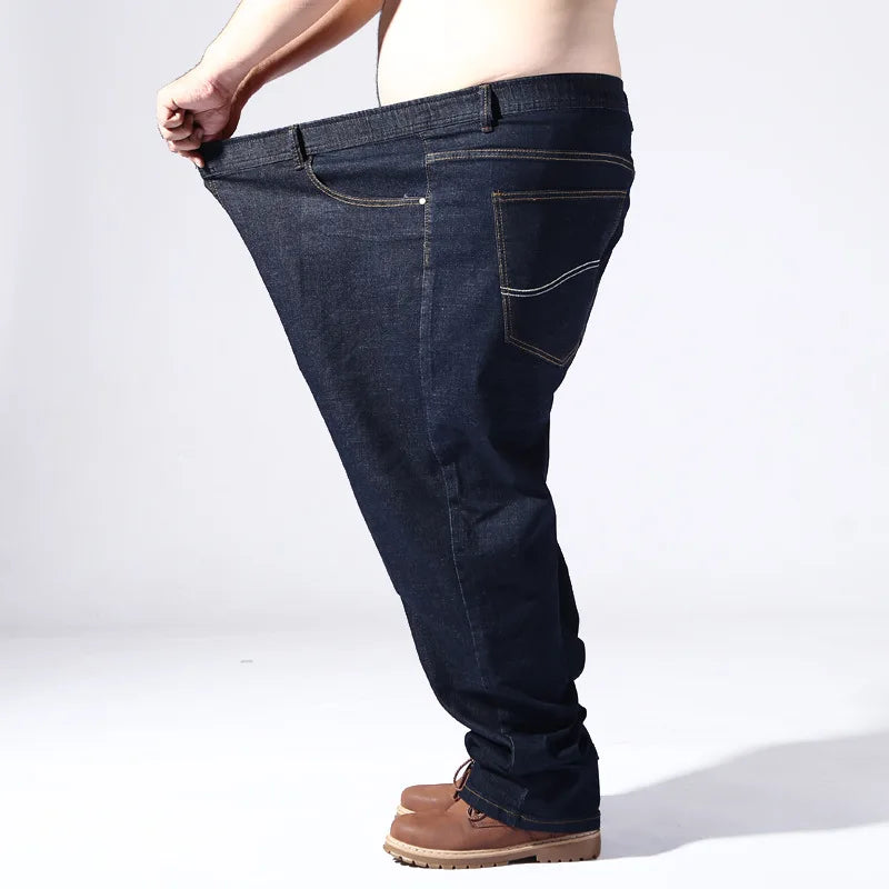 Vyriški Ypač Didelio Dydžio Džinsai 200KG - 10XL-15XL Juodi Stretch Tiesūs Rudens Žiemos Kelnės