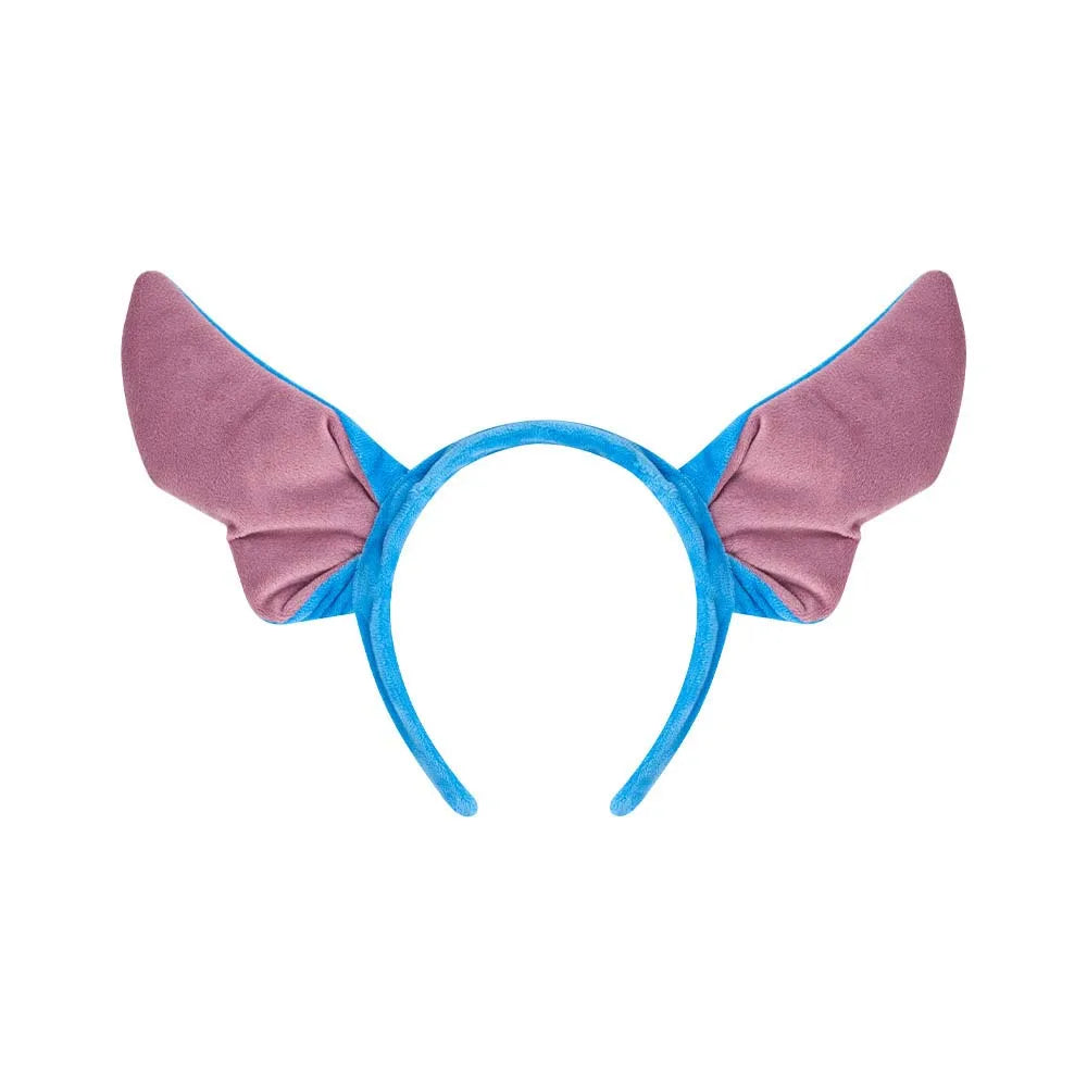 Disney Stitch Plaukų Juosta su Žaliais Lapeliais - Miela Pliušinė Dekoratyvinė Juosta Mergaitėms