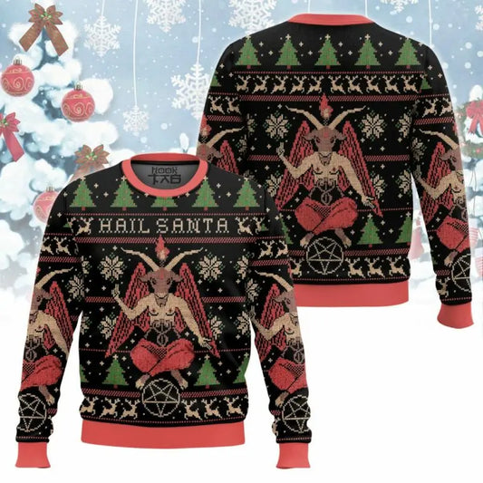 Hail Santa - Humoristinis Kalėdinis Megztinis | Juokingas Ugly Sweater Vyrų ir Moterų