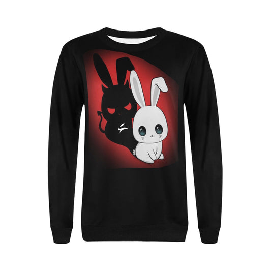 Juodas Grafinis Megztinis – Grozavu Dual Bunny Edition