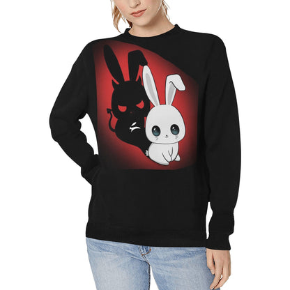 Juodas Grafinis Megztinis – Grozavu Dual Bunny Edition