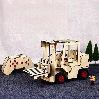 Medinis Mechaninis Konstruktorius | DIY Krautuvas su Nuotoliniu Valdymu - STEM Žaislas