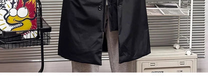 Vyriška Striukė su Gobtuvu - Korėjietiško Stiliaus Vidutinio Ilgio Pavasario Rudens