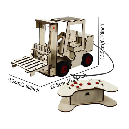 Medinis Mechaninis Konstruktorius | DIY Krautuvas su Nuotoliniu Valdymu - STEM Žaislas
