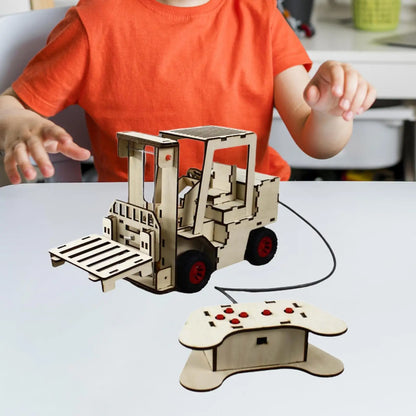 Medinis Mechaninis Konstruktorius | DIY Krautuvas su Nuotoliniu Valdymu - STEM Žaislas