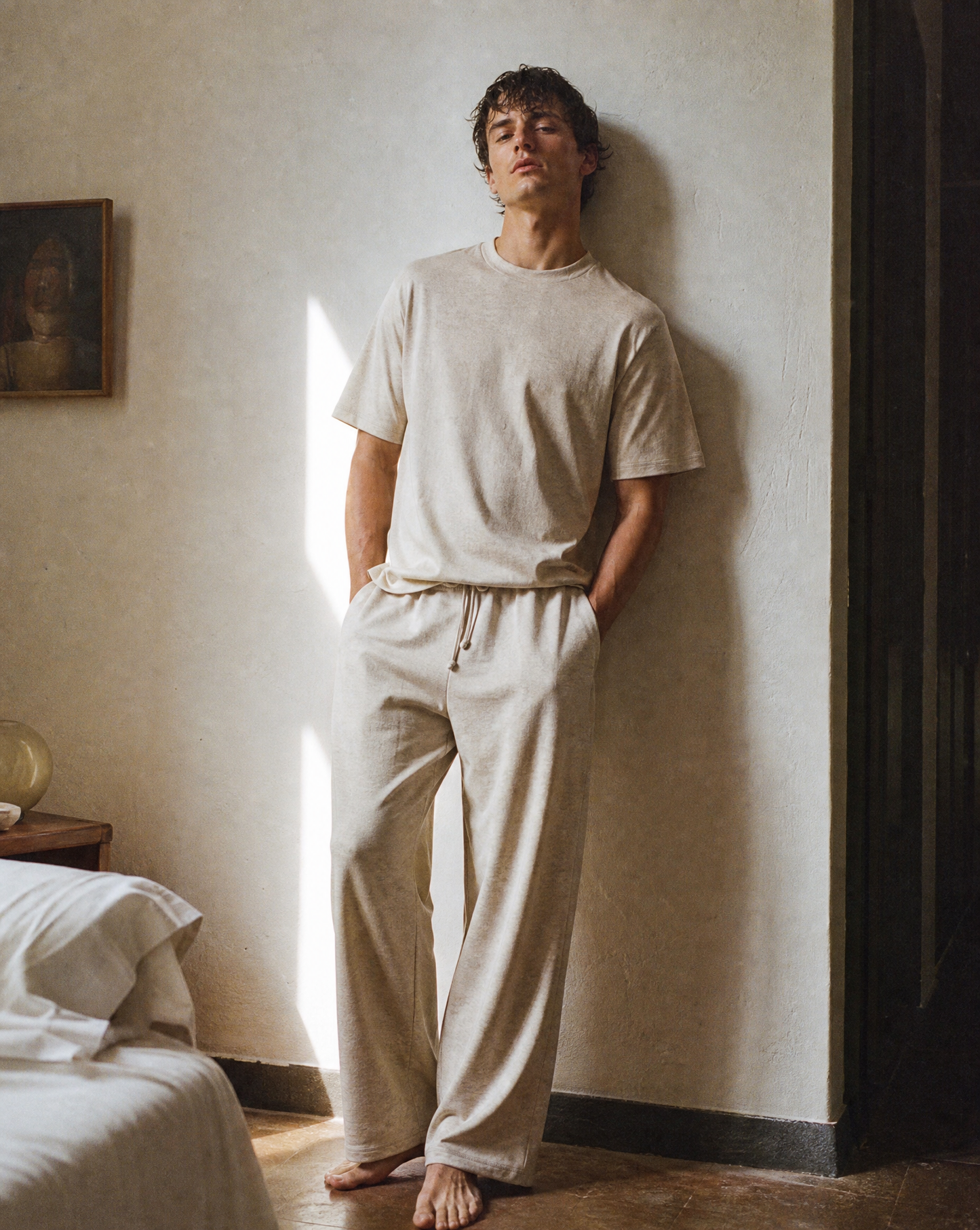 Men's Organic Cotton & Linen T-Shirt | GOTS Certified Sleepwear & Loungewear Top-2