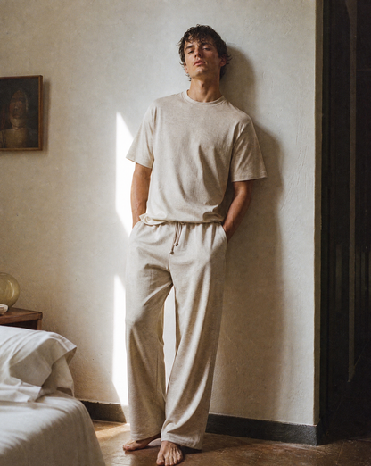 Men's Organic Cotton & Linen T-Shirt | GOTS Certified Sleepwear & Loungewear Top-2