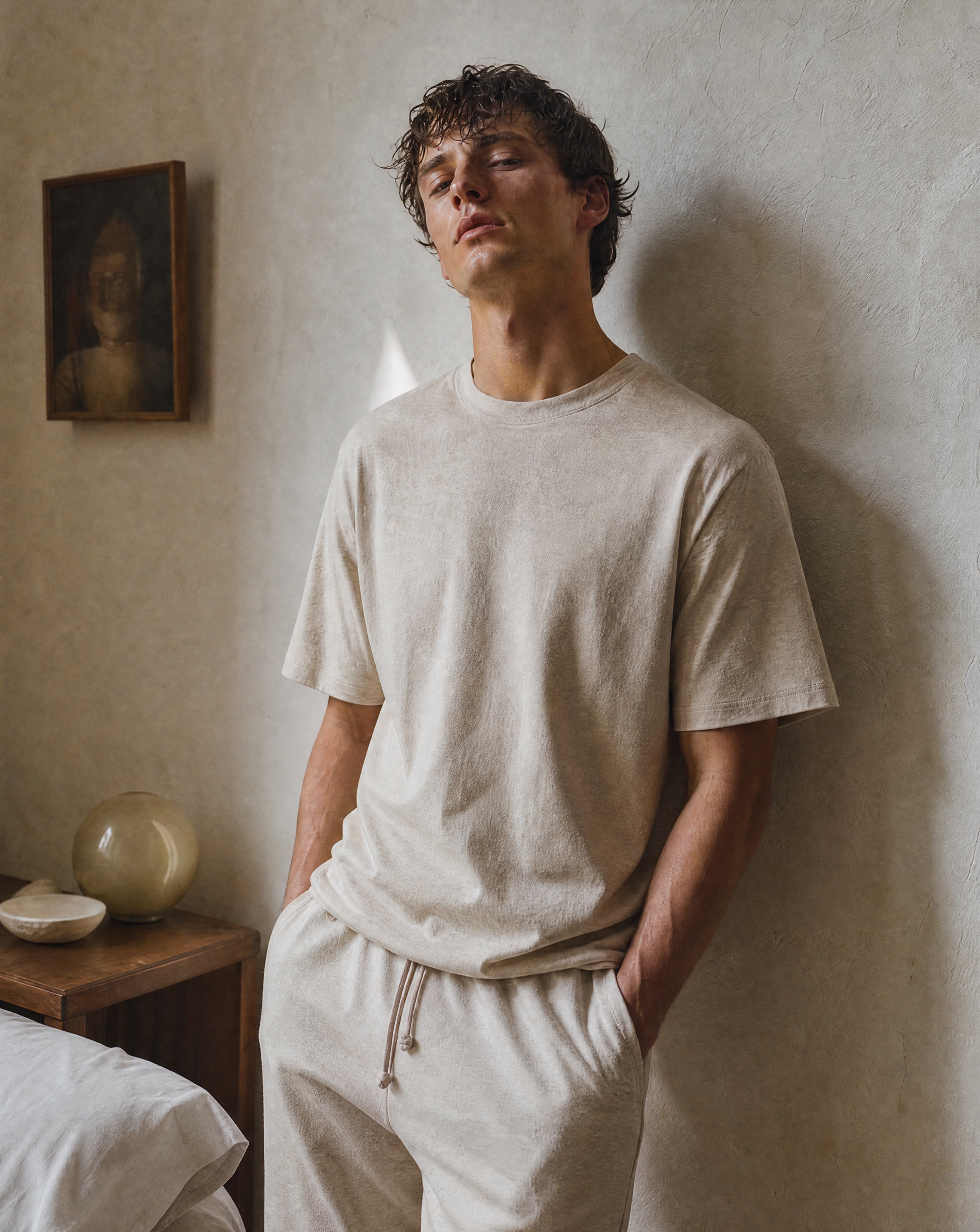 Men's Organic Cotton & Linen T-Shirt | GOTS Certified Sleepwear & Loungewear Top-1