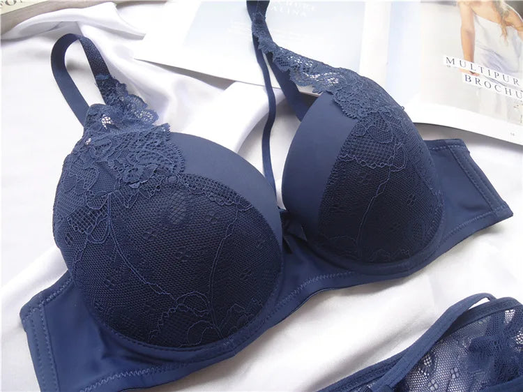 Moterų Seksualus Nėrinių Liemenėlė - Push-Up Bralette Kvėpuojantis Komplektas