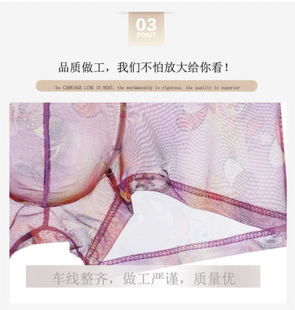 Vyriškos Seksualios Mesh Boxer Kelnaitės - Bohemian su U Formos Kišene