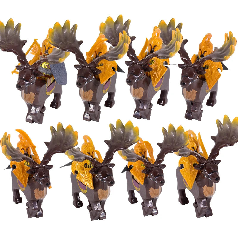 MOC Elfų Karžygiai Thranduil su Megaloceros - LOTR Viduramžių Konstruktorius