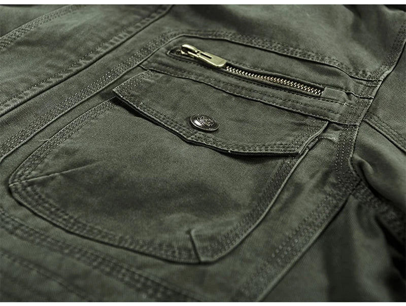 Vyriška Pavasarinė-Rudeninė Striukė su Daugybe Kišenių