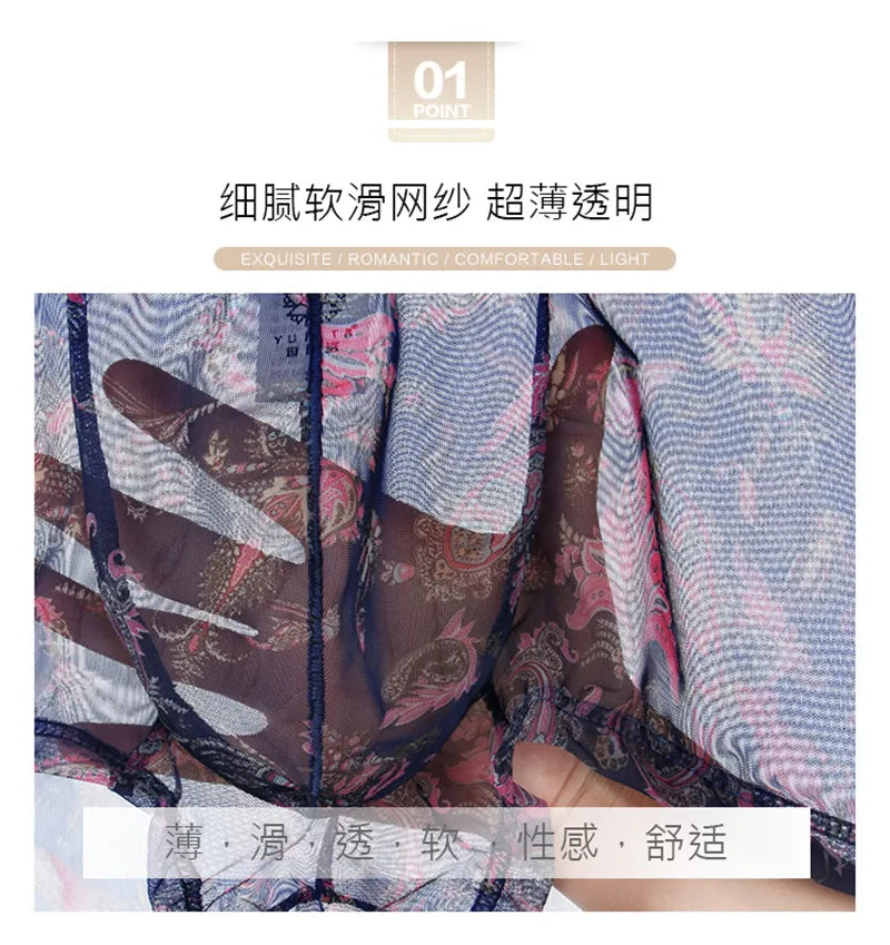 Vyriškos Seksualios Mesh Boxer Kelnaitės - Bohemian su U Formos Kišene