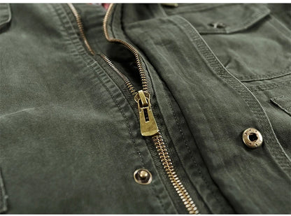 Vyriška Pavasarinė-Rudeninė Striukė su Daugybe Kišenių