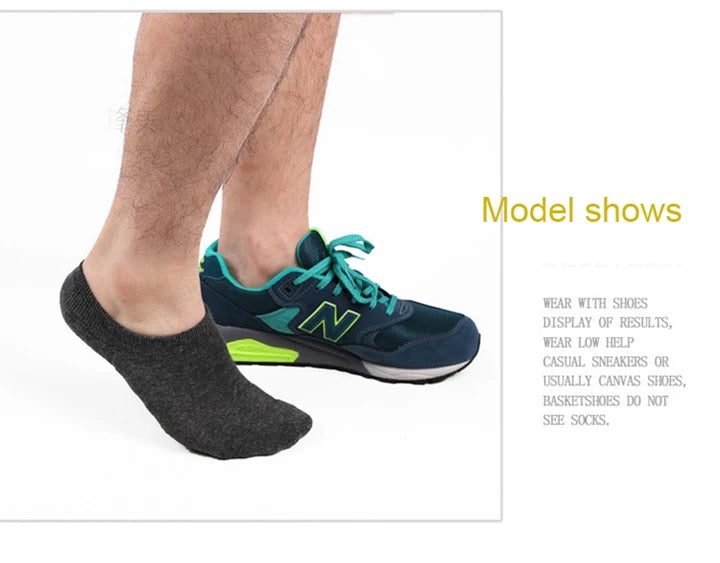 Vyriškos Kojinės 5 Poros - Trumpos Nematomas Anti-Slip - Medvilnė Sport