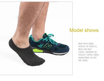 Vyriškos Kojinės 5 Poros - Trumpos Nematomas Anti-Slip - Medvilnė Sport