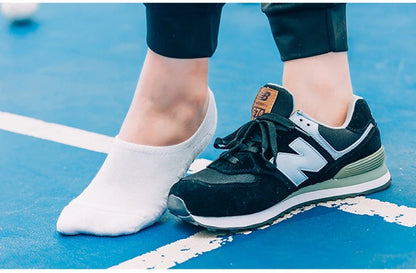 Vyriškos Kojinės 5 Poros - Trumpos Nematomas Anti-Slip - Medvilnė Sport