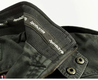 Vyriška Pavasarinė-Rudeninė Striukė su Daugybe Kišenių