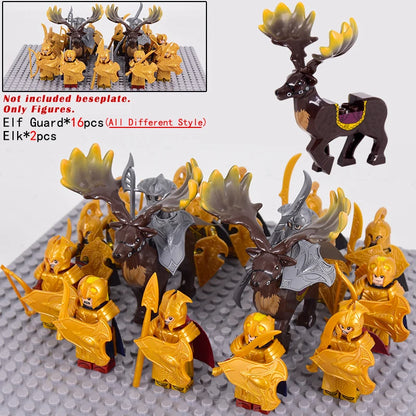 MOC Elfų Karžygiai Thranduil su Megaloceros - LOTR Viduramžių Konstruktorius