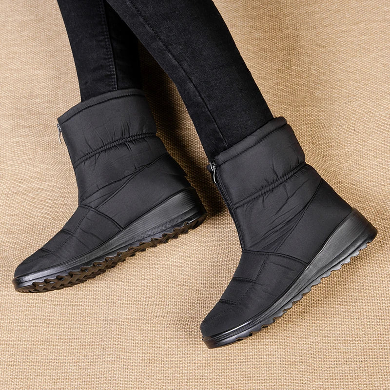 Moteriški Žieminiai Vandeniui Atsparūs Sniego Batai - Šilti su Pleištinės Formos Padu