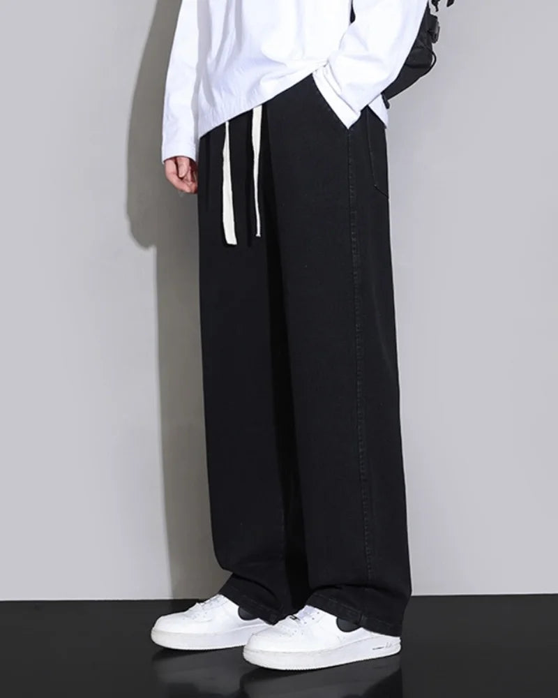 Vyriški Tiesūs Džinsai - Laisvi Plačios Kelnės Hong Kong Stiliaus Rudens Sezonui