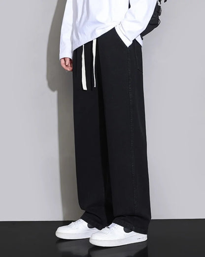 Vyriški Tiesūs Džinsai - Laisvi Plačios Kelnės Hong Kong Stiliaus Rudens Sezonui