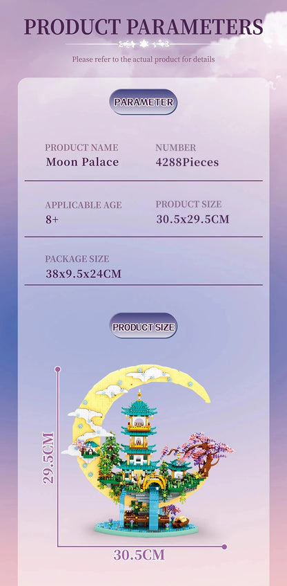 MOC Mėnulio Rūmai - Krioklys, Tvenkinys, Pilis - Konstruktorius su Apšvietimu Vaikams