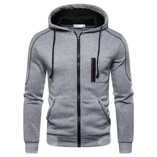 Vyriška Hoodie Striukė su Užtrauktuku - Fleece Džemperis su Gobtuku