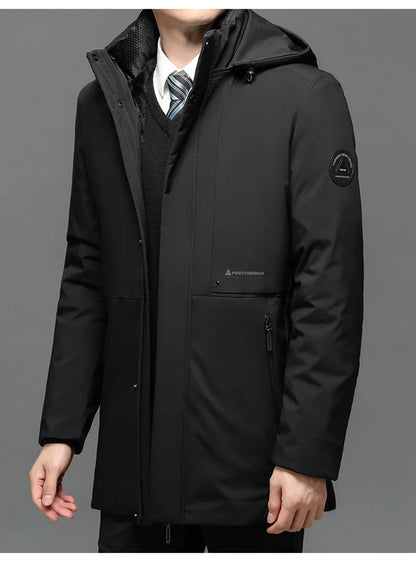 Vyriška Ilga Žieminė Parka Striukė - su Kailiuku ir Gobtuvu