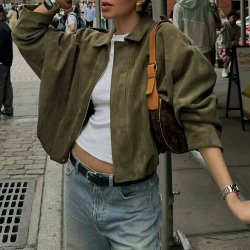 Moteriškas Paltas - Stilingas Rudens Žiemos Švarkas Moterims Laisvo Kirpimo