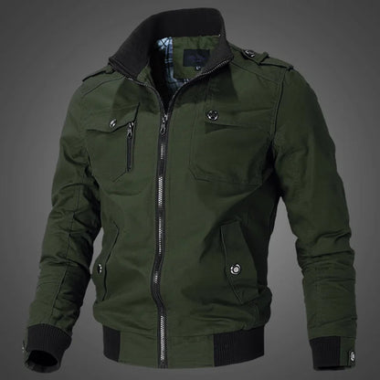 Vyriška Medvilninė Striukė Korėjiečių Stiliaus - Military Workwear Striukė Slim Fit