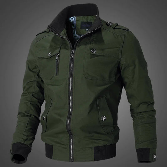 Vyriška Medvilninė Striukė Korėjiečių Stiliaus - Military Workwear Striukė Slim Fit