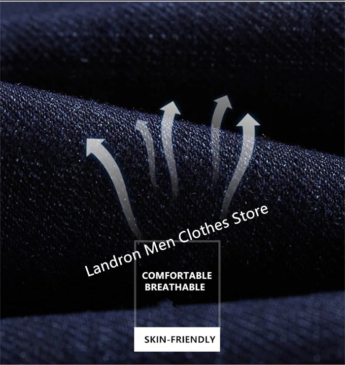 Vyriški Džinsai Didelių Dydžių iki 180KG - Tiesūs Aukštu Liemeniu Dad Džinsai