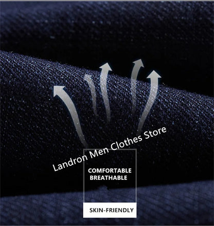 Vyriški Džinsai Didelių Dydžių iki 180KG - Tiesūs Aukštu Liemeniu Dad Džinsai