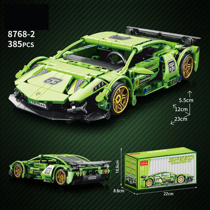 Lele Brothers Technology Power Racing Car Assembly Model Boy Assembly Building Blocks Toy Gift