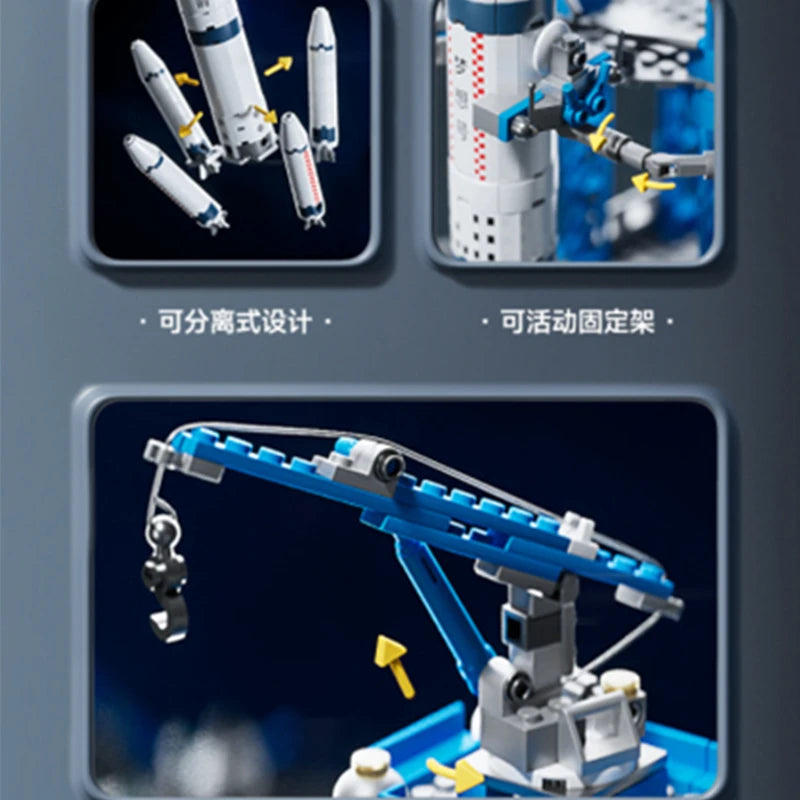 MOC Kosminė Raketa - Paleidimo Centras - Aviacija Konstruktorius Vaikams