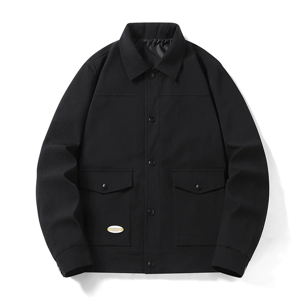 Vyriška Madinga Striukė Korėjiečių Stiliaus - Denim Imitacijos Striukė Pavasariui-Rudeniui-Žiemai