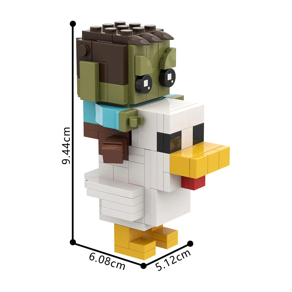 MOC Minecraft Vištos Jojikas - Interaktyvus Žaidimas - Lavos Višta Konstruktorius