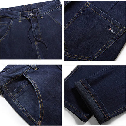 Vyriški Džinsai Didelių Dydžių iki 180KG - Tiesūs Aukštu Liemeniu Dad Džinsai