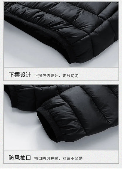 Vyriška Žieminė Striukė su Gobtuku - Lengva Vatinė Striukė Dryžuotu Dizainu