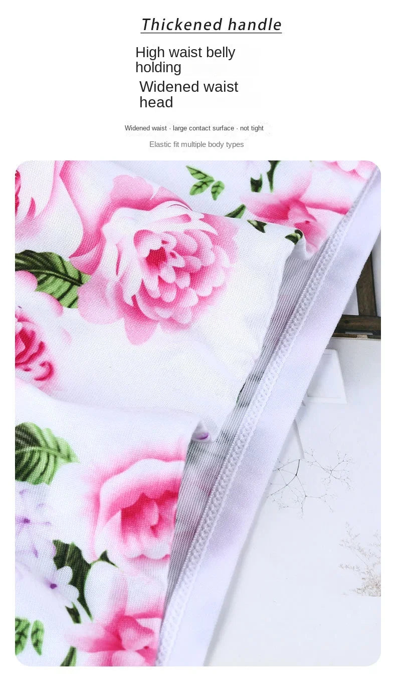 Moterų Apatiniai  - Aukšta Liemena Gėlių Raštas - Medvilnė Seamless