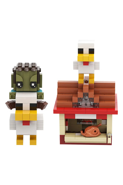 MOC Minecraft Vištos Jojikas - Interaktyvus Žaidimas - Lavos Višta Konstruktorius